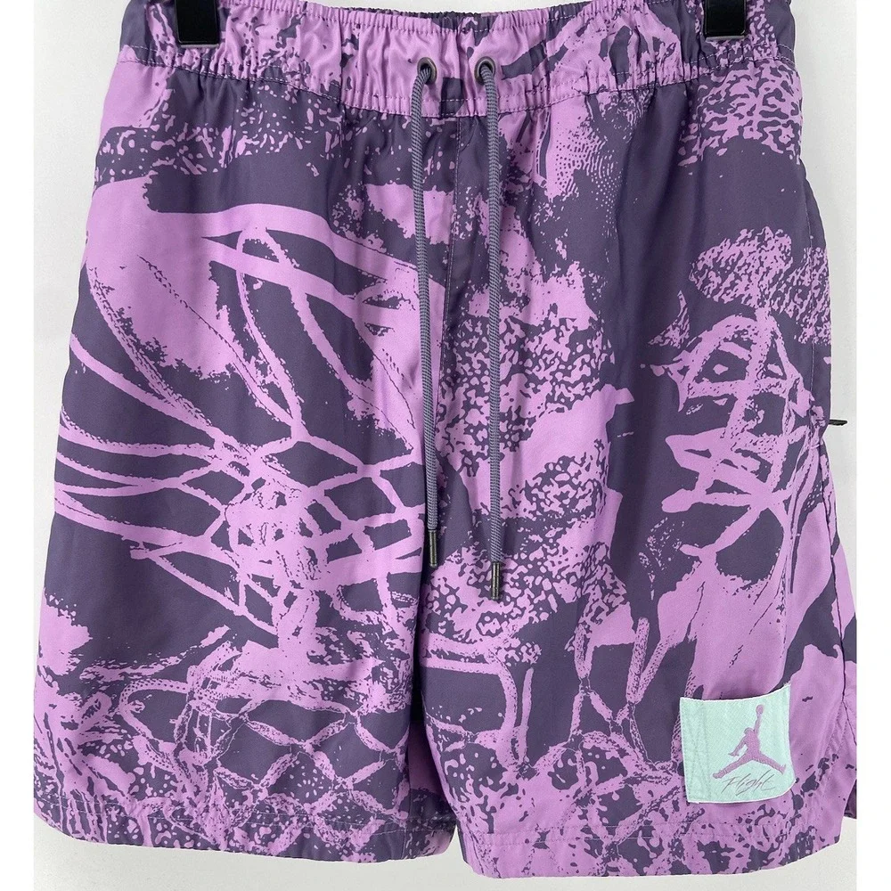Jordan Flight‎ Poolside Shorts Mens Medium Violet Shock Swim Trunks Mesh Lined